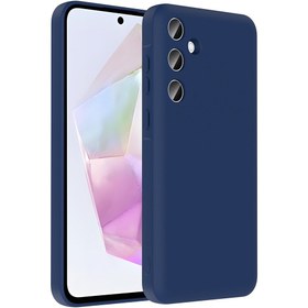 Resim Galaxy A36 Kılıf Kamera Korumalı Kartlık Hazneli Zore Vitra Kapak - Lacivert 