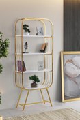 Resim Levent Mobilya MEK 4 Raflı Gold Metal Kitaplık 70cm 