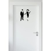 Resim Ne Verelim Size Wc Kapı Bay Sticker - Duvar Sticker 25 cm 