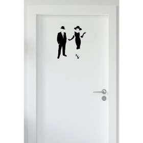 Resim Ne Verelim Size Wc Kapı Bay Sticker - Duvar Sticker 25 cm 