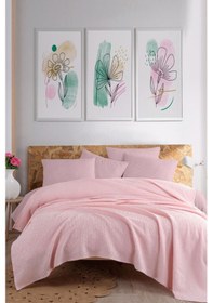 Resim Ecocel Pike Örtü Çift Kişilik 200x230cm Karde Pudrapembe Pudrapembe 