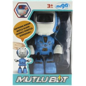 Resim Dekoratif Sesli Işıklı Mini Sevimli Mavi Robot 