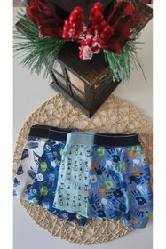 Resim JASMIN UNDERWEAR 320-4'lü Pamuklu Erkek Çocuk Renkli Boxer 