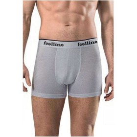 Resim 3 Adet Feelline Gri Pamuklu Doğal Likralı Erkek Boxer Çok Renkli 