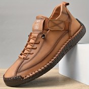Resim Men's PLUS SIZE Dikişli Rahat Sneakerlar, Nefes Alabilen Aşınmaya Dayanıklı Kaymayan Sneakerlar Açık Hava İçin 