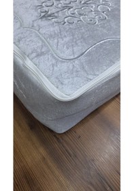 Resim Laura Kadife Gold Nakışlı Hurç Orta Boy 40x40x20 Cm Çeyizlik Nişan Düğün Gelin Bohçası Gri 