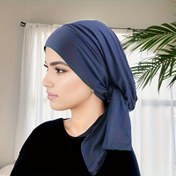 Resim Düz Renk Streç Bandana Kapağı Temel Ter Bezli Başörtüsü Şapka Tam Baş Boyun Kapak Güneş Kremi Hijab Rahat Açık Hava Turban 