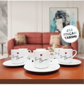 Resim İsim Temalı 6'lı Kahve Fincan Seti-001 
