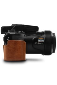 Resim MegaGear Nikon Coolpix P1000 tek Dip Deri Fotoğraf Makinesi Kılıfı 