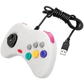 Resim Usb Bağlantı Noktası Beyaz-sega Saturn Denetleyicisi İçin Usb Klasik Gamepad İle Saturn Sistemi Oyun Denetleyicisi İçin Kablolu 