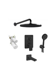 Resim Eca Dalia Ankastre Duş Sistemi Mat Siyah 3 Yollu Set Çok Renkli 