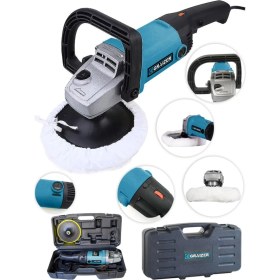 Resim Graizer Alman 4100 Watt Bakir Sargili 6 Kademe Devir Ayarlı Polisaj Makinasi Zımpara Pasta Cila Makinesi 