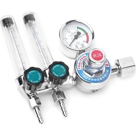 Resim Konesam 0-25mpa Çinko Alyuminyum Argon Basınç Azaltıcı, Çift Borulu, Dayanıklı, Enerji Tasarruflu, Darbeye Dayanıklı Manometre 