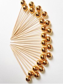 Resim 136 Parça Gold Küçük Top İnci Boncuklu Sofra Seti Uzun Kürdan Kısa Kürdan Peçete Halkası-inci 8 Mm 