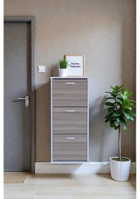 Resim Eliusta Soren 3 Düşer Kapaklı 52 Cm Cordoba Ayakkabılık 52x114x26 Cm Asma 6 Bölmeli Ayakkabılık Cordoba 