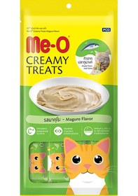 Resim Me-O Creamy Treats Sarı Yüzgeçli Orkinos Balıklı Ek Besin ve Kedi Ödülü 4 x 15 G 