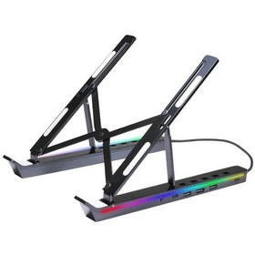 Resim Willowhaven Siyah Tianle 4ü1 Ayarlandırılabilir Rgb Aydınlatmalı Katlanır Dizüstü Standı 