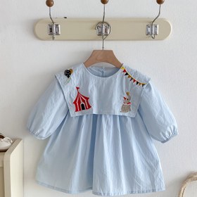 Resim Beyaz Yaka ve Kısa Kol Detaylı Örtülü Pinafore Elbise - Smock Parti, Düğün, İlkbahar/Sonbahar İçin Rahat Nefes Alabilen Esnek Olmayan Şık Tulum (Kolsuz) 