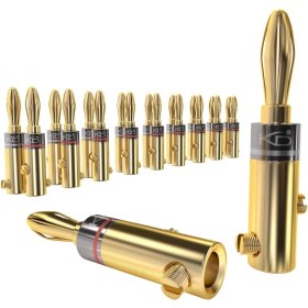 Resim Mena Rise – Muz Fiş-10 Çift (6 Mm²'ye Kadar Hoparlör Kablosu Için Muz Fiş Bağlantısı, Hifi Kutusu, Amplifikatör/güç Amplifikatörü, Alıcı/stereo Sistem Esnek Bağlantısı, Vidalanabilir, Altın Kaplama) 