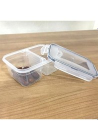 Resim N&m Store 2 Bölmeli 0,45+0,45 Litre Kilitli Kapaklı Erzak Saklama Kabı Lc-524 Şeffaf 