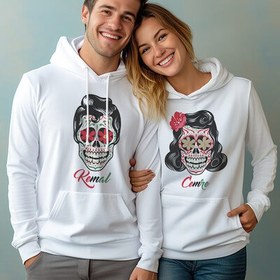 Resim Zombi Sevgililer Kapşonlu Sevgili Sweatshirt 