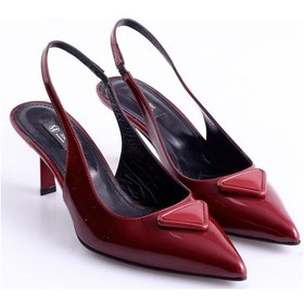 Resim Vişne Sivri Burun Topuklu Slingback 24020-vişne Bordo 