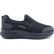 Resim KİNG PAOLO Memory Foam Erkek Tekstil Siyah Bağcıksız Spor Yürüyüş Ayakkabı 