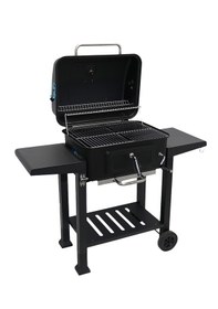 Resim Tekerlekli Kömürlü Bbq Dökme Demir Kömürlü Mangal Fırınlı Büyük B 