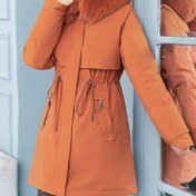 Resim Kadınlar İçin Casual Uzun Ceket, Moda Polyester Fleece Astarlı Kış Montu, Kapüşonlu, Düz Renk, Normal Kol, Fermuar Ön, Kemer Yok, Dış Mekan Kullanımı İçin 