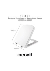 Resim Creavit Solo Duroplast Yavaş Kapanan Klozet Kapağı KC2003.02.0000E 
