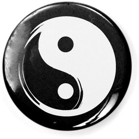 Resim Fizello Yin And Yang Tshirt Buton Rozet 