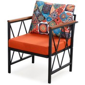 Resim Sosyal Medya Dekorasyon Berjer Metal Tekli Koltuk Cafe Ofis Balkon Cafe Bahçe 