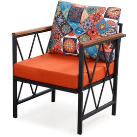 Resim Sosyal Medya Dekorasyon Berjer Metal Tekli Koltuk Cafe Ofis Balkon Cafe Bahçe 