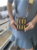 Resim GOLD CAGE Hakiki Deri Askılı Telefon Çantası - Handmade Phone Bag 