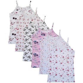 Resim Dode Flora Tutku 850 Kız Çocuk Karışık İp Askılı Desenli Likralı Pamuklu Empirme 6 Lı Atlet 001 