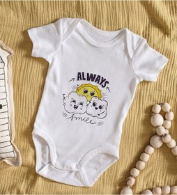 Resim Bitmeyenkartus Bk Kids Always Smile Tasarımlı Bebek Body Zıbın - Model 1 Çok Renkli 