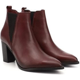 Resim Gönderi R Bordo Antik Topuklu Hakiki Deri Chelsea Bot Bordo 