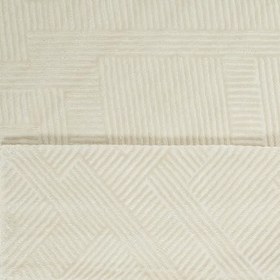 Resim Geometrik Çizgili Desenli Krem Şönil Halı, Salon Halısı,Oturma Odası Halısı,Çocuk Odası Halısı, Kolidor Makine Halısı (0153A, Krem, 80×150) 