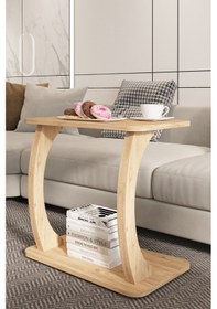 Resim Hulk Geniş Tekerlekli Yan Sehpa, Geniş Yüzey C Sehpa Atlantik Çam 