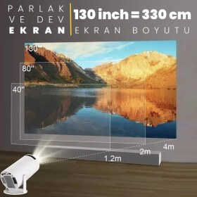 Resim Yüksek Çözünürlüklü 1280X720 Piksel, 1800 Lümen, HDMI Projeksiyon Cihazı, Beyaz 
