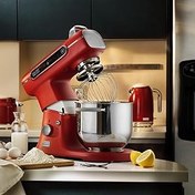 Resim Berghoff Gem Retro 7 L Stand Mikser – 1500 W, Dayanıklı Döküm Alüminyum Gövde | Kırmızı 