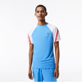 Resim Lacoste Sport Erkek Regular Fit Bisiklet Yaka Renk Bloklu Mavi T-shirt 