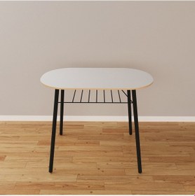 Resim Masa Sandalye Takımı Oval Mutfak Masası Tabure Takımı Yemek Masası Beyaz 1240 