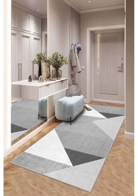 Resim West Home Makinede Yıkanabilir Kaymaz Taban Leke Tutmaz Modern Kesme Yolluk Mutfak Yolluk Halı Yolluk Wh 447 Grey Yolluk 