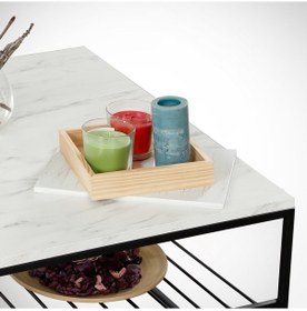 Resim Etna Beyaz Mermer Orta Sehpa Metal & Orta Masa Marmo/ Metal Ayak 