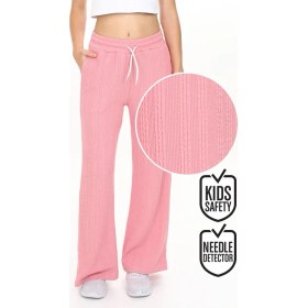 Resim Denokids Kız Çocuk Geniş Paça Pembe Basic Eşofman Altı 