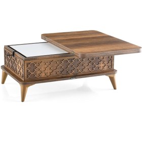 Resim Evistro Akıllı Laptop Sehpa Yemek Masası Orta Sehpa Ceviz - Antrasit 