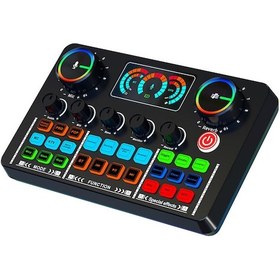 Resim Samdoo V98 Siyah Canlı Yayın Ses Kartı - Akıllı Gürültü Engelleme, Bluetooth Akustik, Telefon Bilgisayar Uyumlu, Plug & Play 10" 