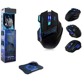Resim Kablolu Işıklı Oyuncu Mouse X7 Set 2400 Dpi Game Mouse + Mouse Padli 