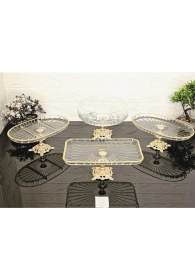 Resim Atabey Home 4 Parça Çeyiz Seti 3 Adet Sunumluk 1 Adet Salata Kasesi Çizgili (Açıklamayı Okuyunuz) 